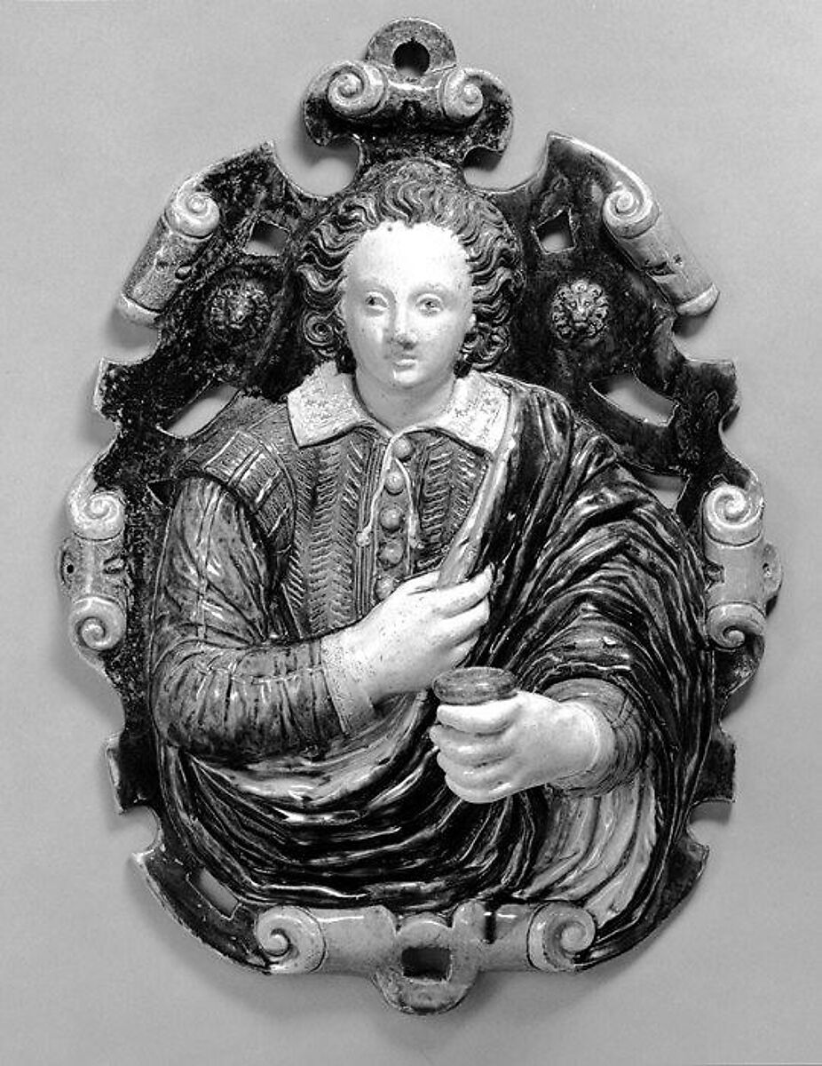 Wall light (one of a pair), Lead-glazed earthenware, French, Fontainebleau