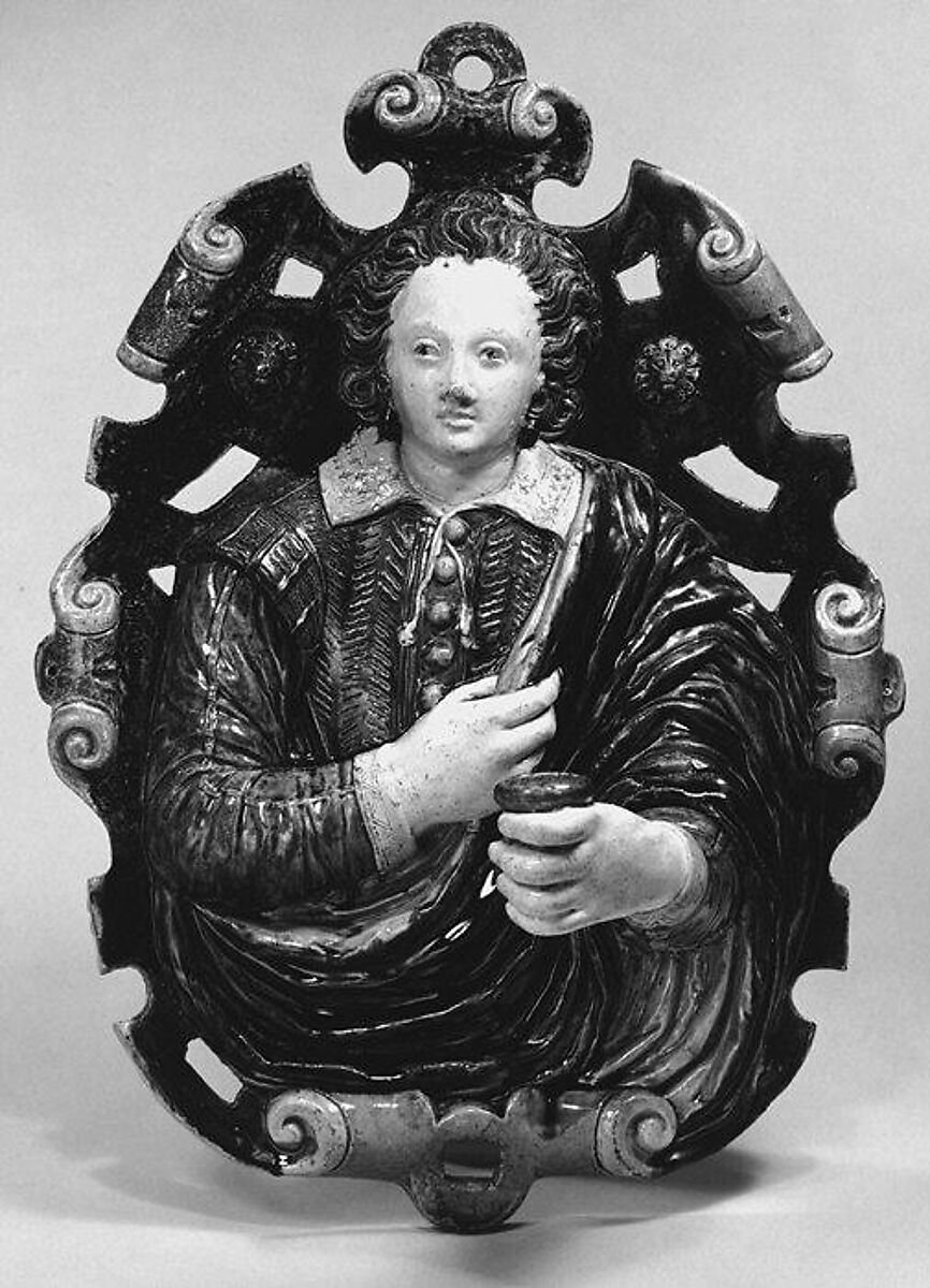 Wall light (one of a pair), Lead-glazed earthenware, French, Fontainebleau