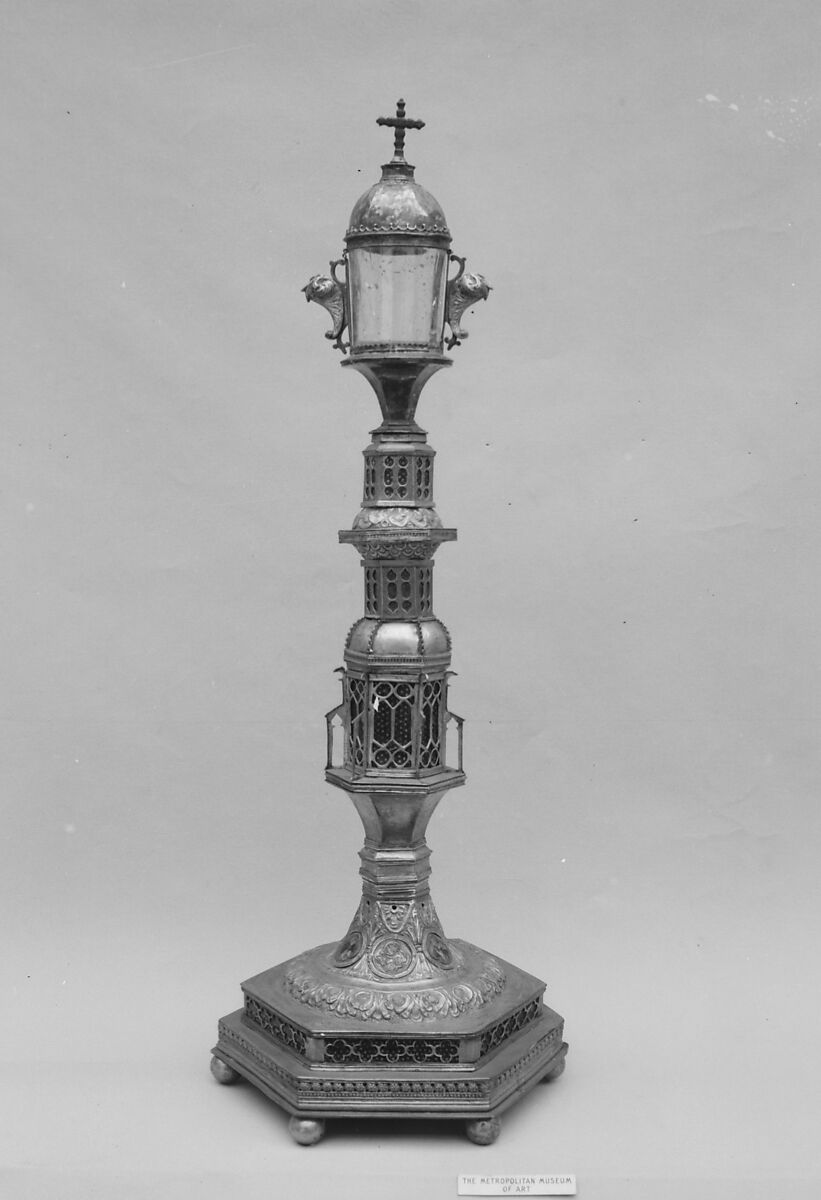 Reliquary, Copper gilt, basse taille enamel on silver, Italian 