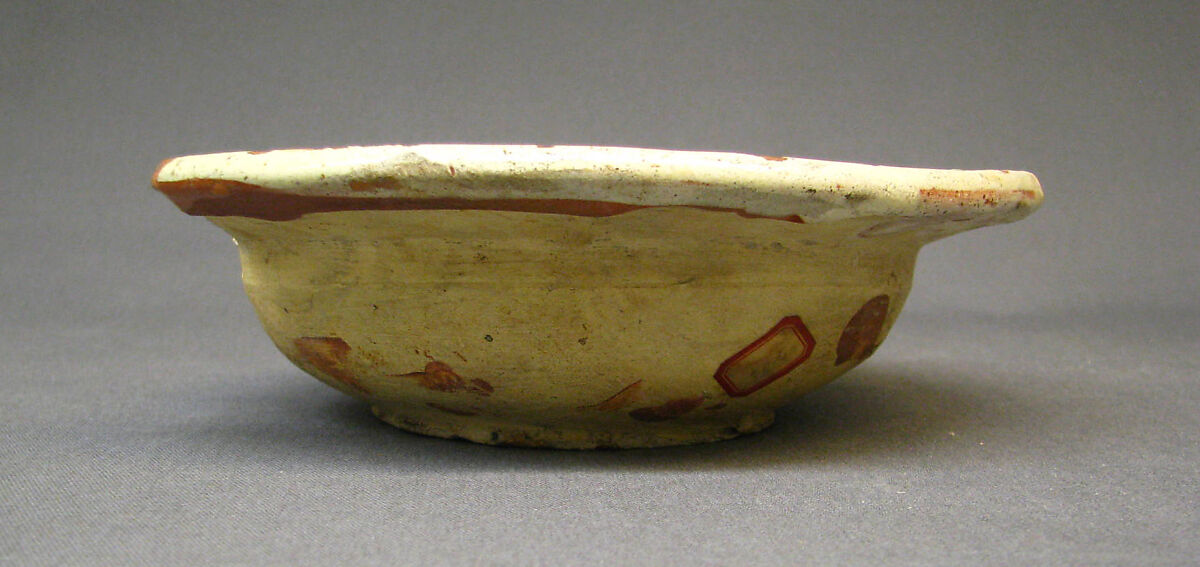 Dish, Lead-glazed earthenware, slipware, Belgian or French