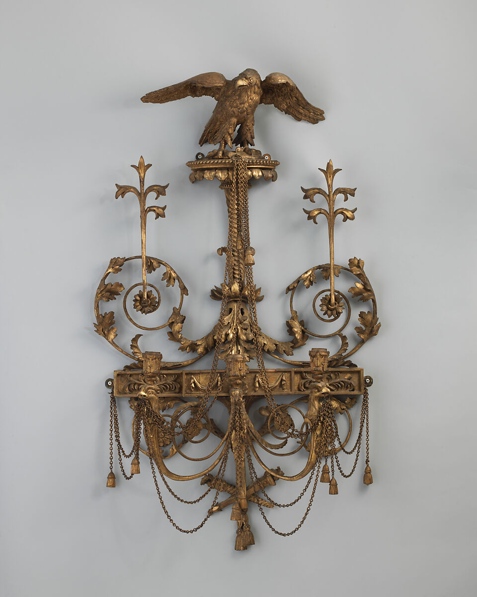 Girandole, Wood and composition, gilded, British 