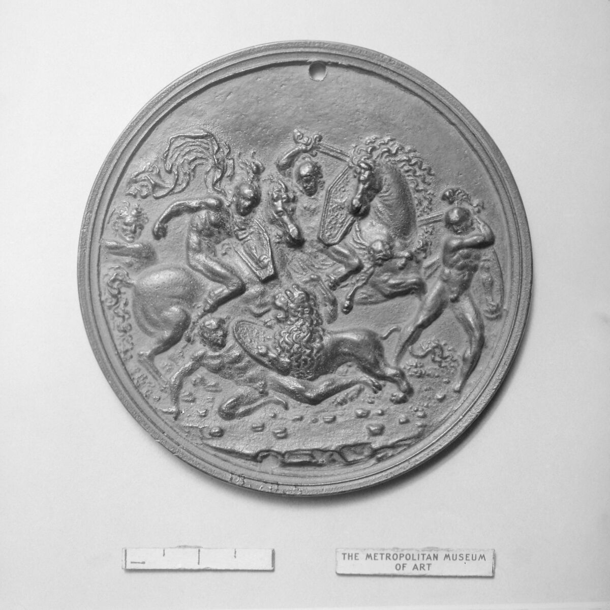 Lion Hunt, Moderno (Galeazzo Mondella) (Italian, Verona 1467–1528 Verona), Bronze, Italian 