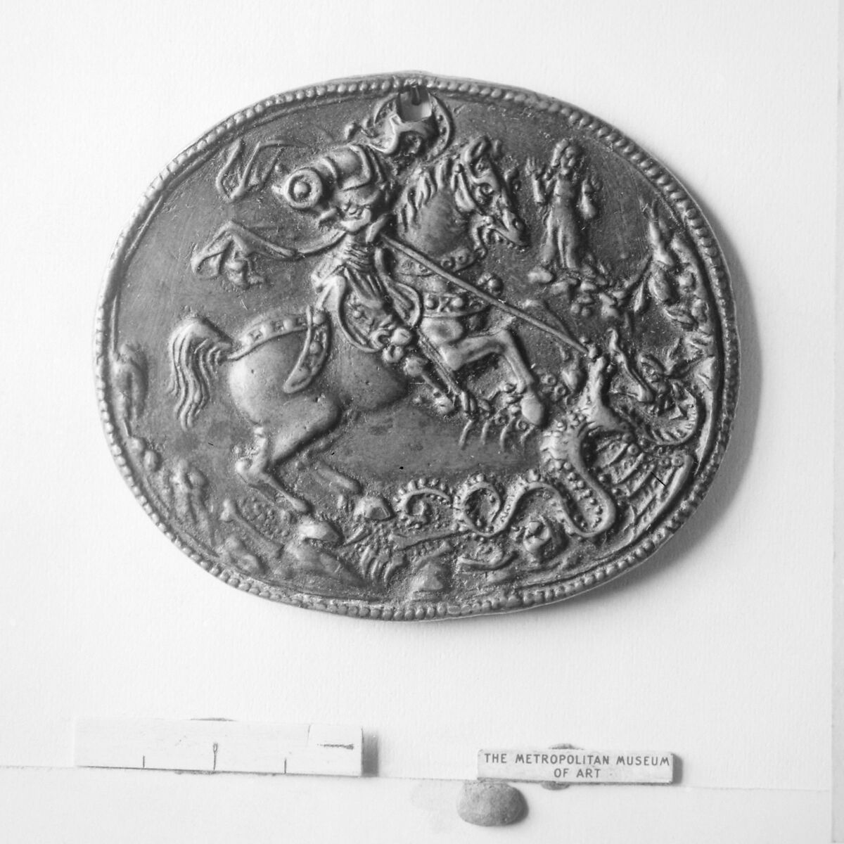 Saint George and the Dragon, Manner of Gian Francesco Enzola (Italian, active 1456–78), Bronze, Italian, Parma 