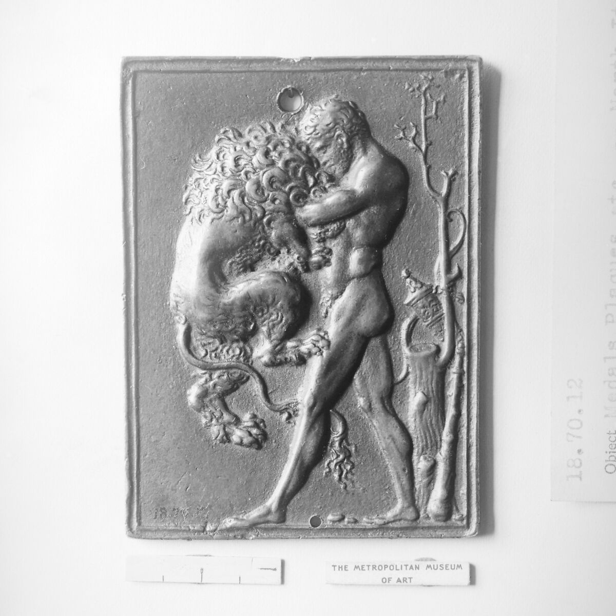 Hercules strangling the Nemean lion, Style of Moderno (Galeazzo Mondella) (Italian, Verona 1467–1528 Verona), Bronze, Northern Italian 