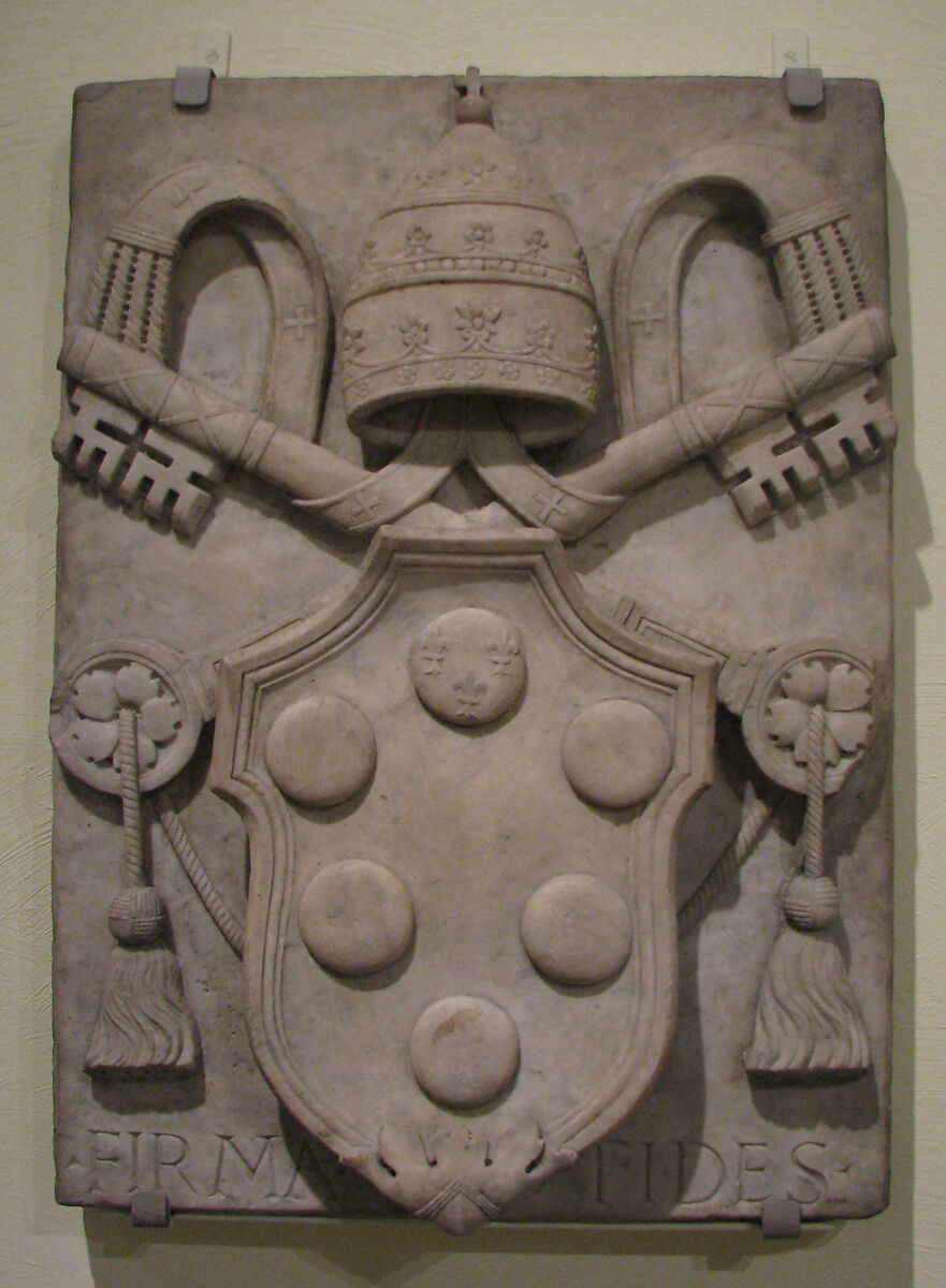 Arms of Pope Pius IV (Giovanni Angelo Medici of Milan, reigned 1559–65), Marble, Italian 
