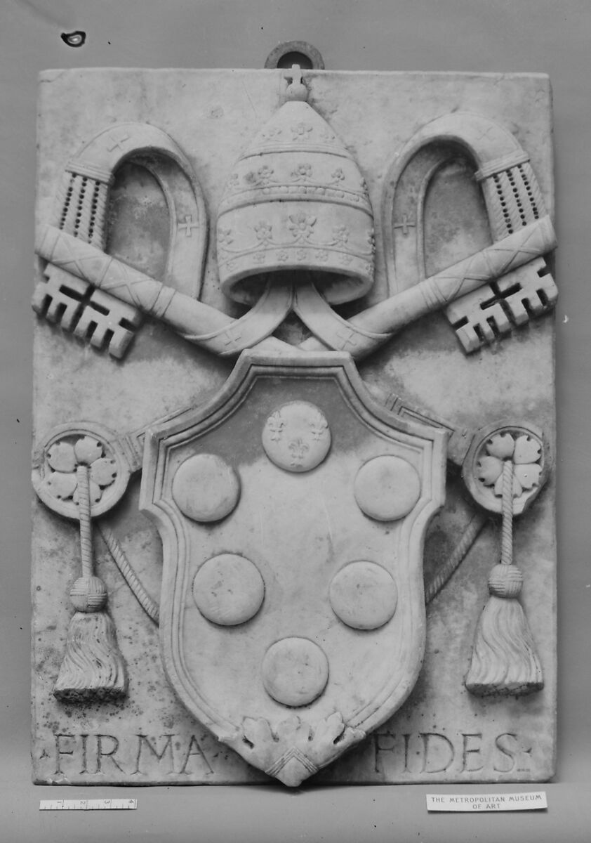 Arms of Pope Pius IV (Giovanni Angelo Medici of Milan, reigned 1559–65), Marble, Italian
