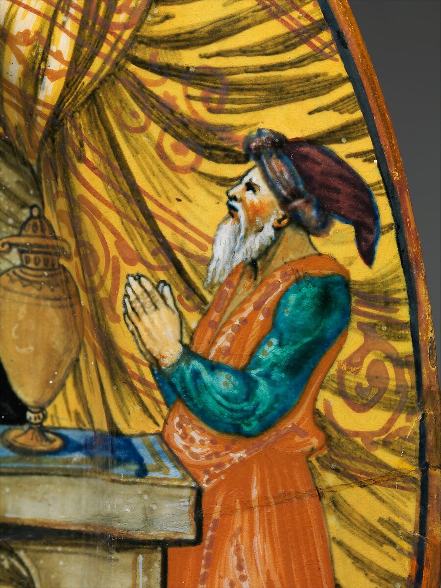 Dish with The Story of Semiramis, Fra Xanto Avelli da Rovigo (ca. 1486–1582), Maiolica (tin-glazed earthenware), lustered, Italian, Urbino with Gubbio or Urbino luster