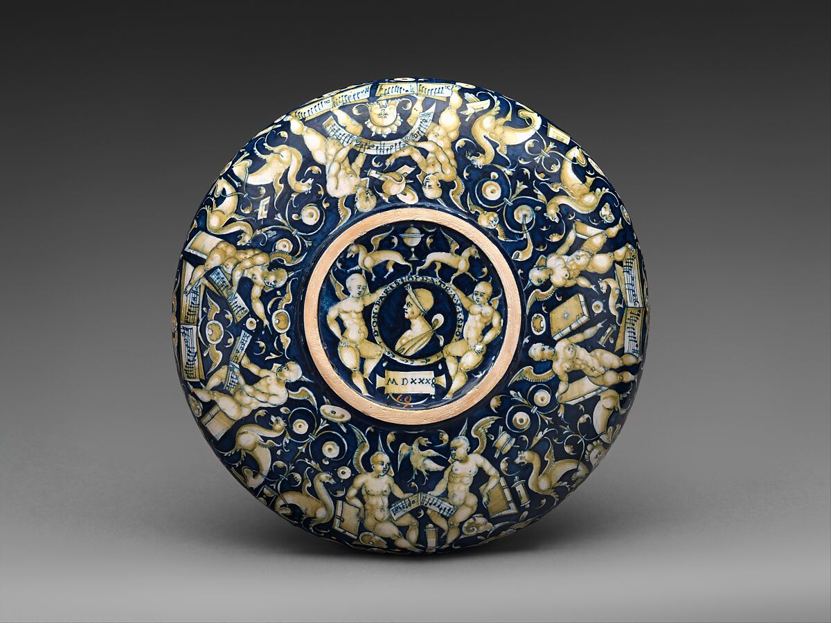 Shallow bowl with The Agony in the Garden, Baldassare Manara (Italian, Faenza, active first half 16th century) and/or associate, Maiolica (tin-glazed earthenware), Italian, Faenza