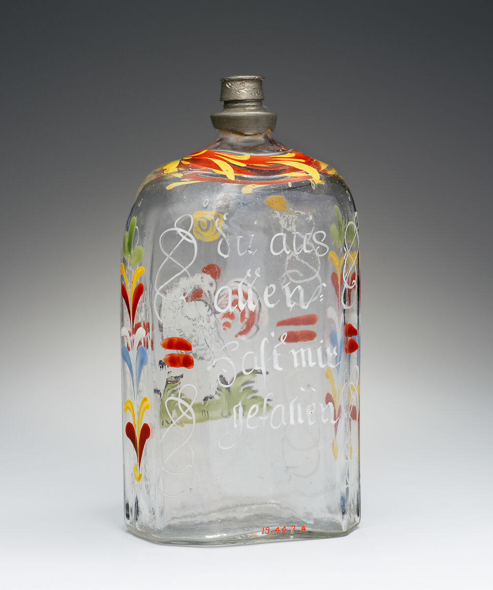 Bottle, Glass, metal, German