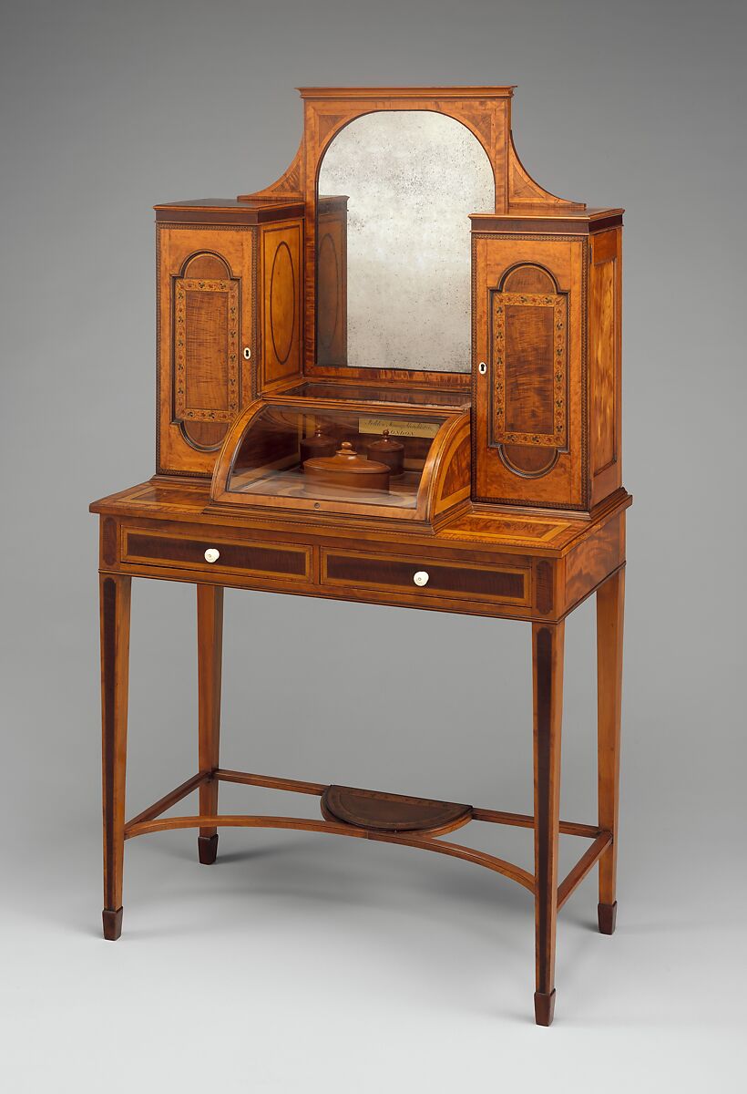 Dressing table, Seddon, Sons and Shackleton (1793–1800), Mahogany, glass, ivory, British, London 