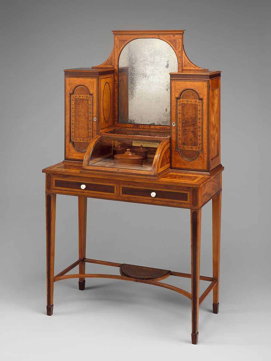 Dressing table, Seddon, Sons and Shackleton (1793–1800), Mahogany, glass, ivory, British, London