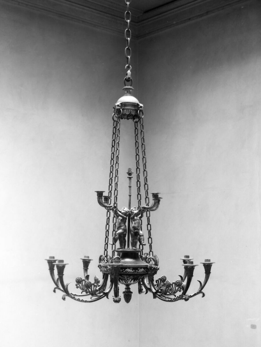 Twelve-light chandelier (Lustre), Gilt and patinated bronze, French 