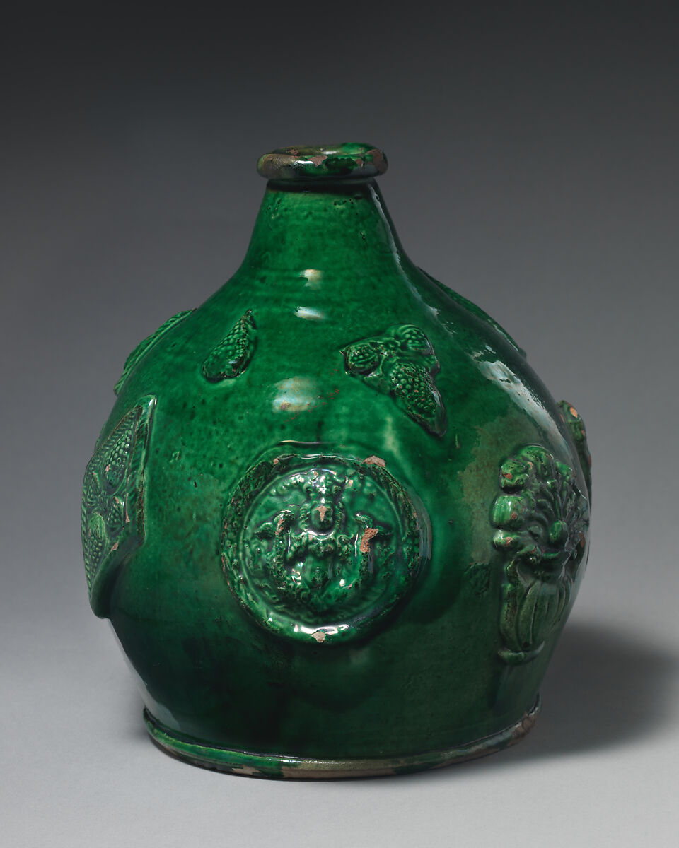 Bottle, Earthenware, German, possibly Saxony 