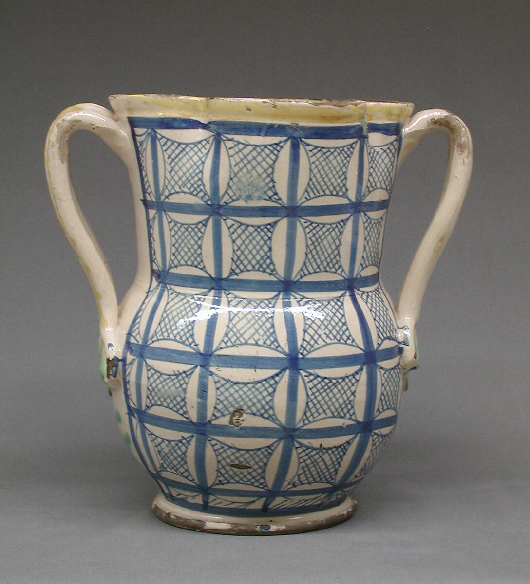 Vase, Glazed earthenware, probably Spanish 