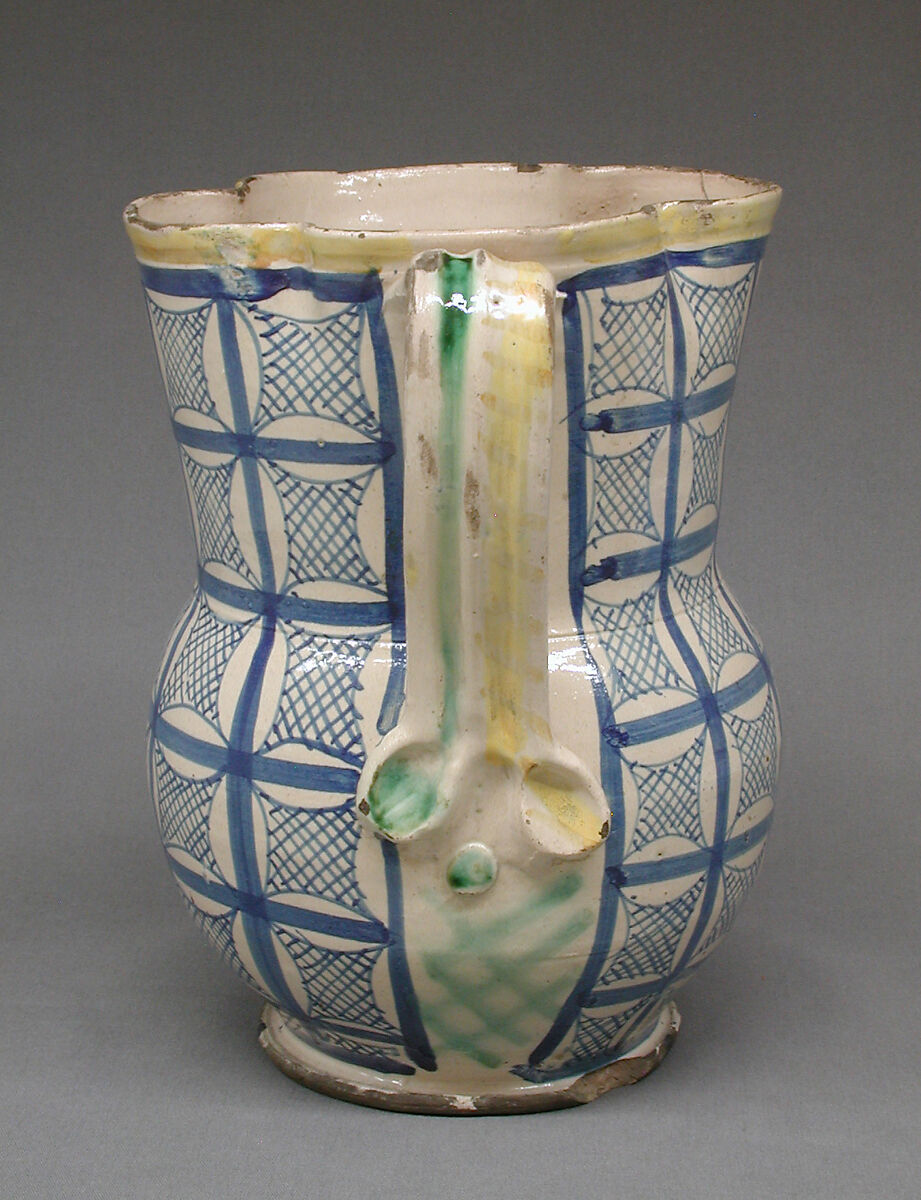 Vase, Glazed earthenware, probably Spanish