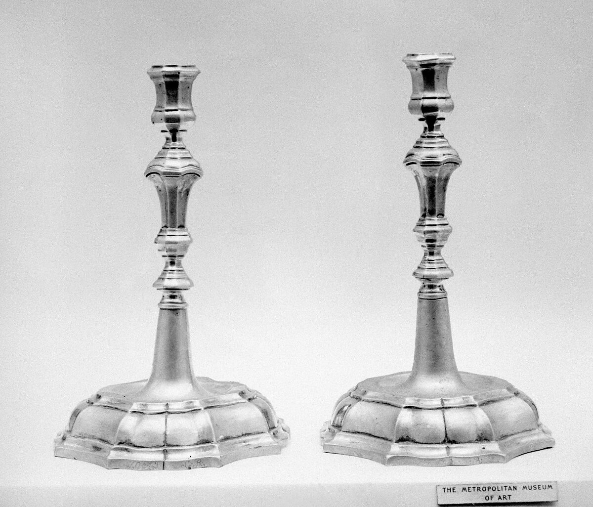 Candlestick (one of a pair), Johan Jorgen Schowert (working 1738–55), Silver, Danish, Copenhagen 