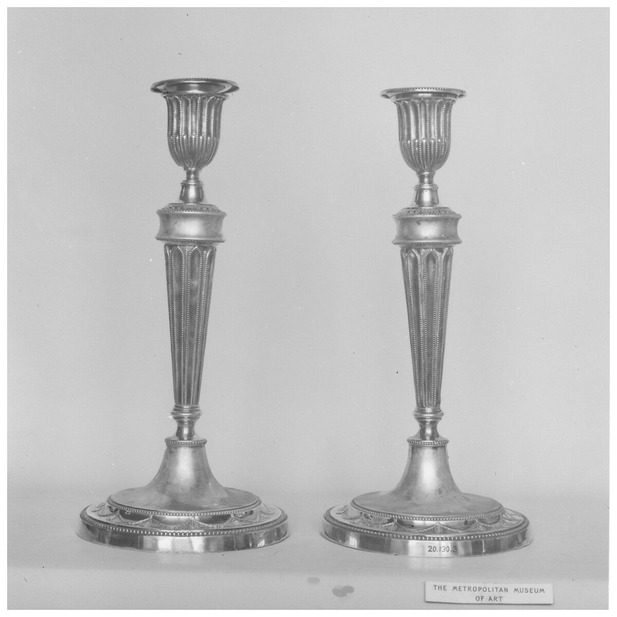 Pair of candlesticks, Sheffield plate, British, Sheffield 