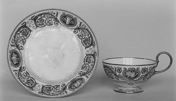 Cup and saucer, Sèvres Manufactory (French, 1740–present), Hard-paste porcelain, French, Sèvres 
