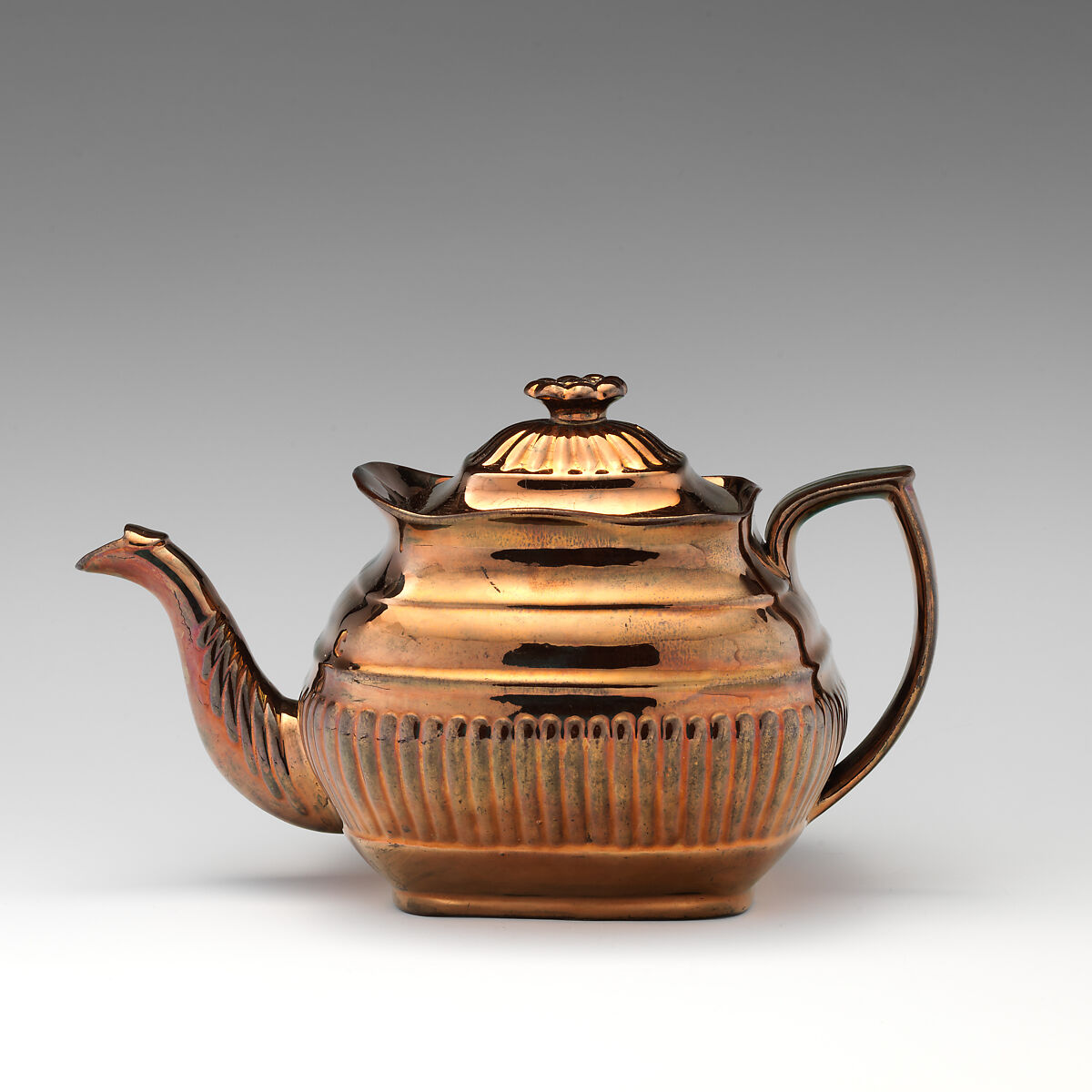 Teapot, Pottery, British, Staffordshire 