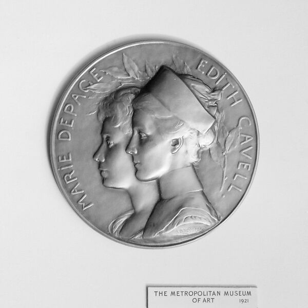 Marie Depage- Edith Cavell, Medalist: A. Bonnetain, Bronze, Belgian 