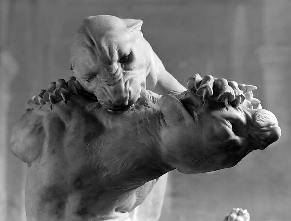 Panthers, Georges Gardet (French, Paris 1863–1939), Marble, artificially colored, French