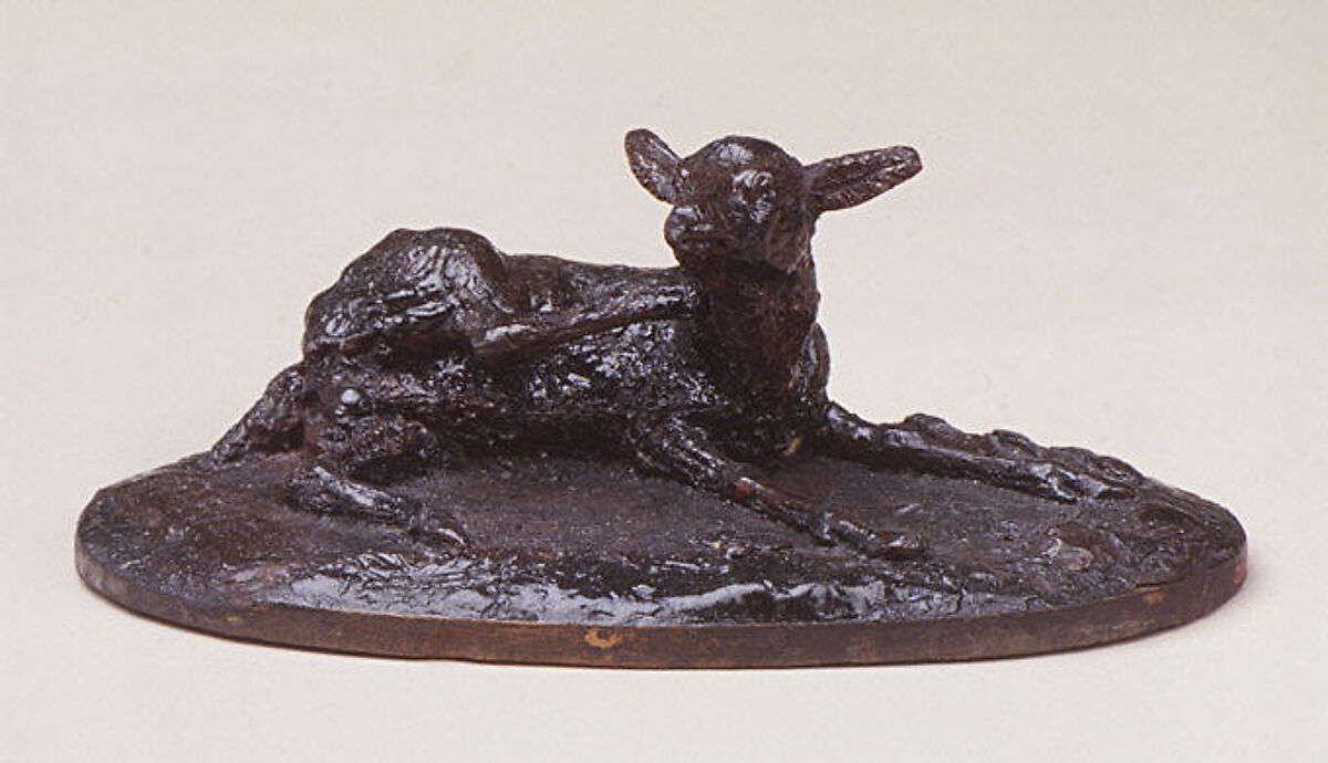 Fawn Scratching (Faon se grattant), Antoine-Louis Barye (French, Paris 1795–1875 Paris), Wax, French