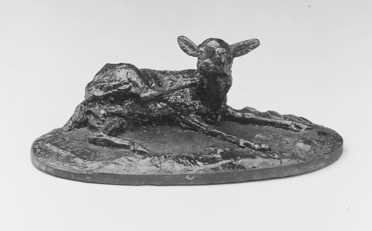 Fawn Scratching (Faon se grattant), Antoine-Louis Barye (French, Paris 1795–1875 Paris), Wax, French