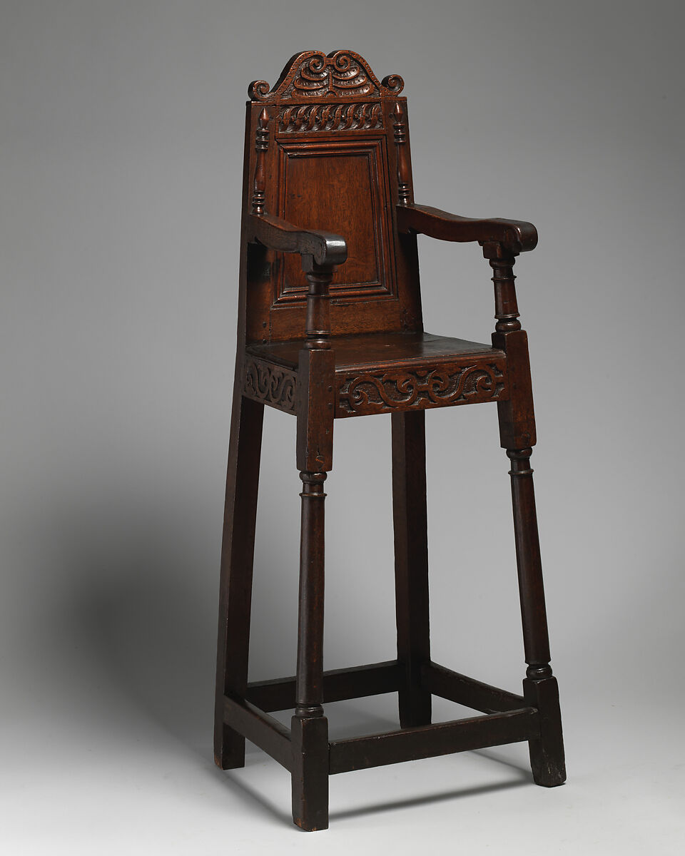 Child's high chair, Oak, British 