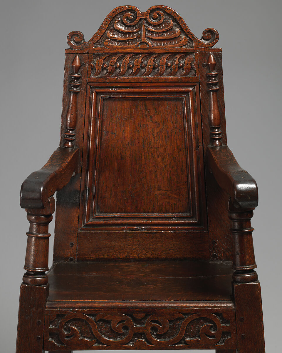 Child's high chair, Oak, British