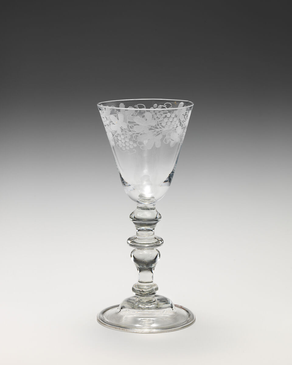 Wineglass, Glass, probably British or Irish 