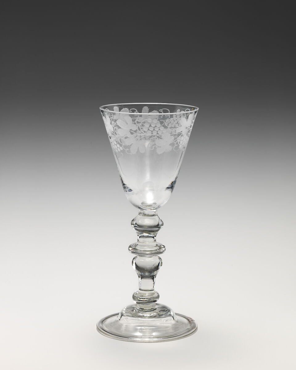 Wineglass, Glass, probably British or Irish