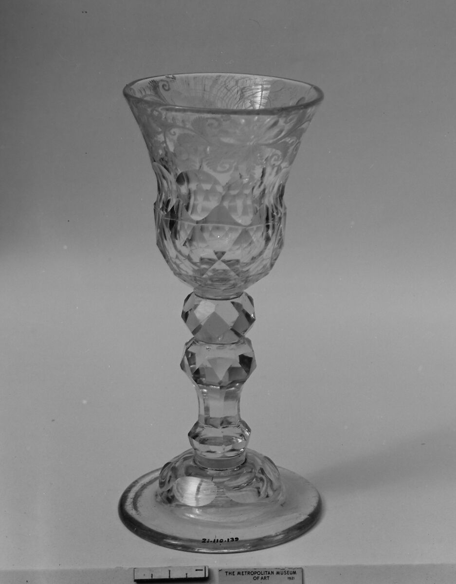 Wineglass, Glass, probably Bohemian 