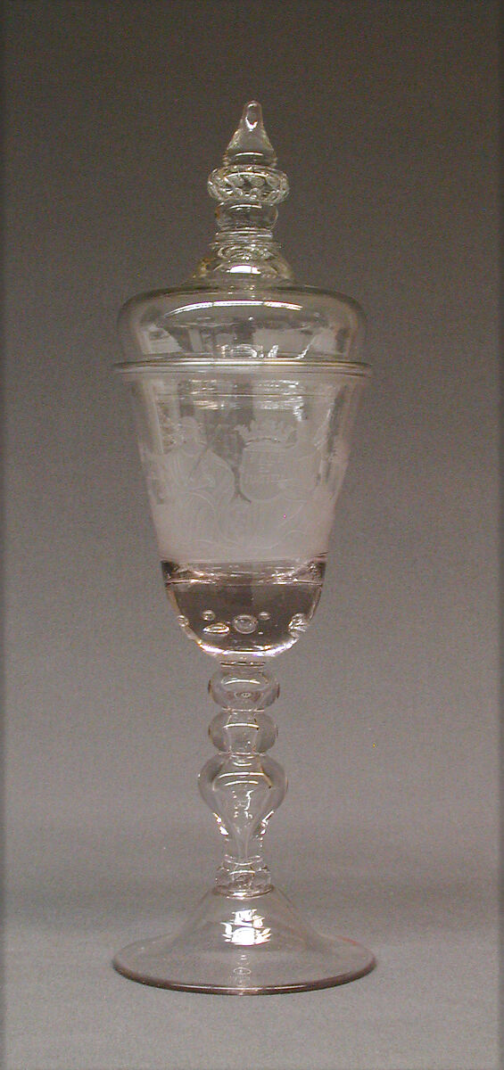 Wineglass with cover, Glass, German 