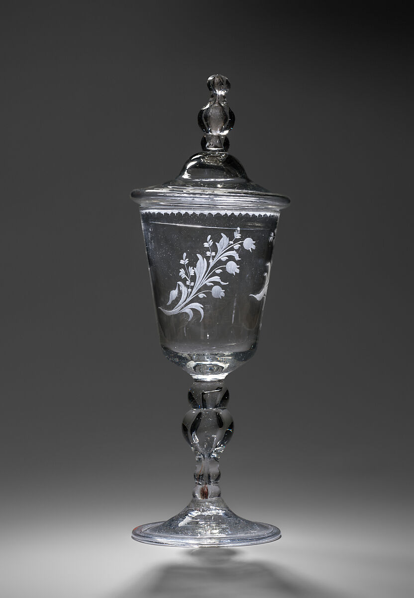 Wineglass with cover, Glass, Dutch or German