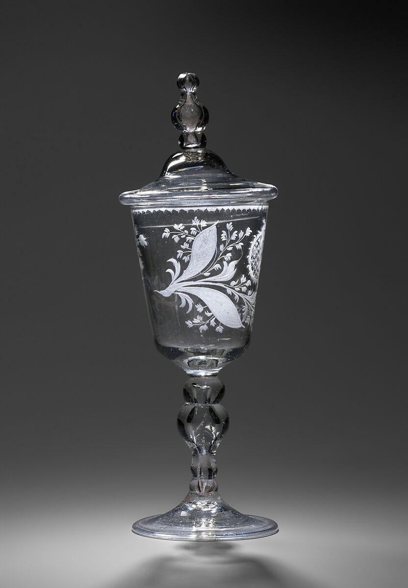 Wineglass with cover, Glass, Dutch or German