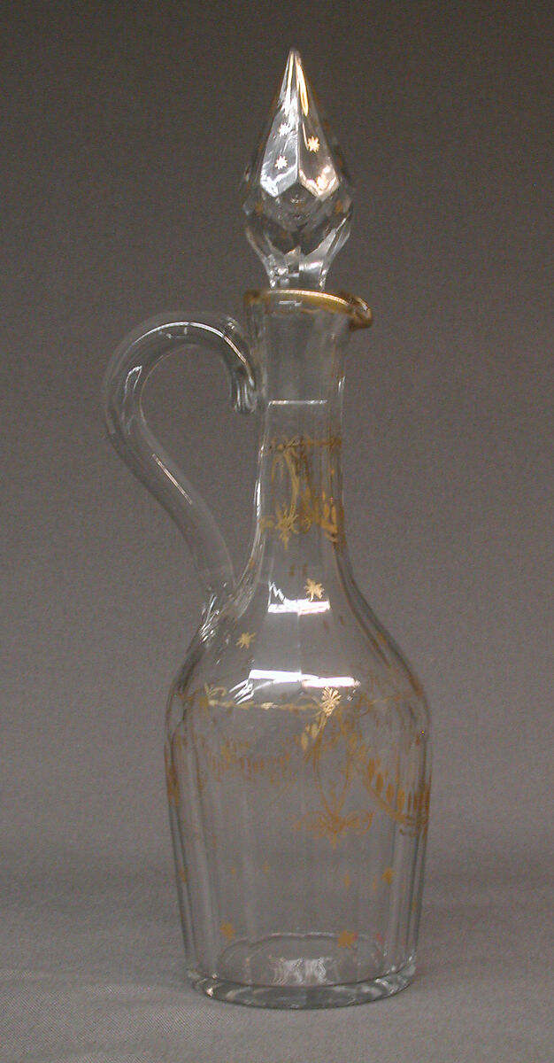 Cruet with stopper, Glass, Continental European 