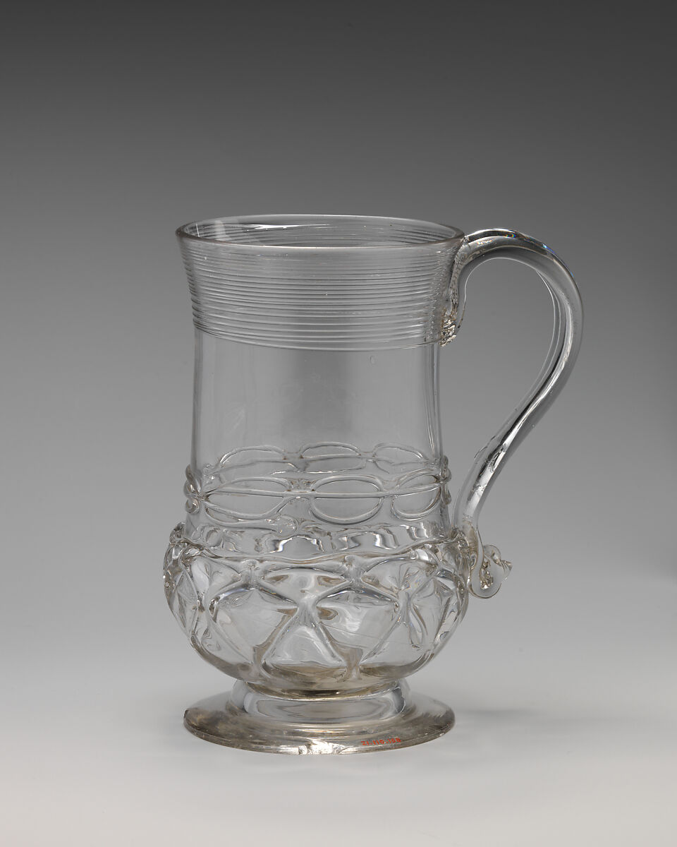 Mug, Glass; coin, British 