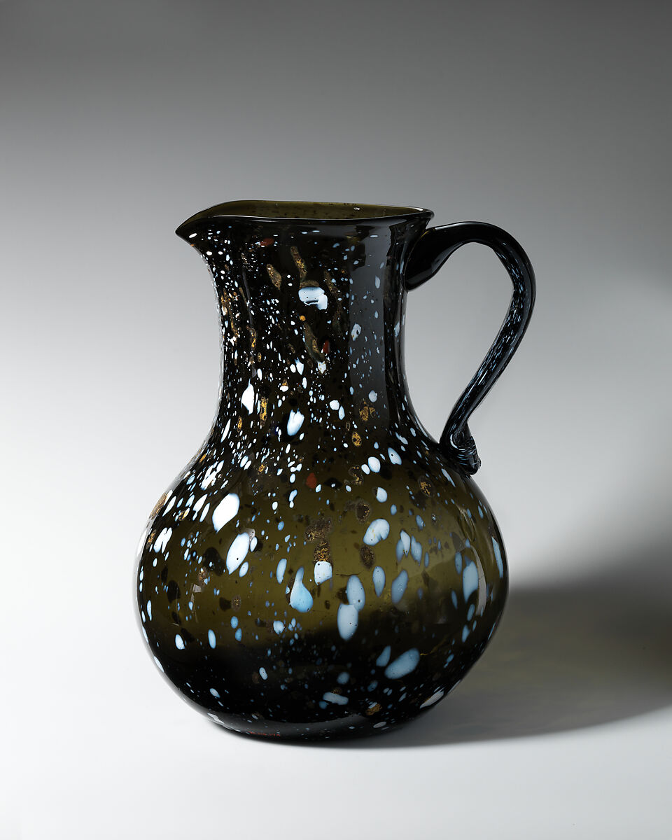 Jug, Glass, British, Nailsea 