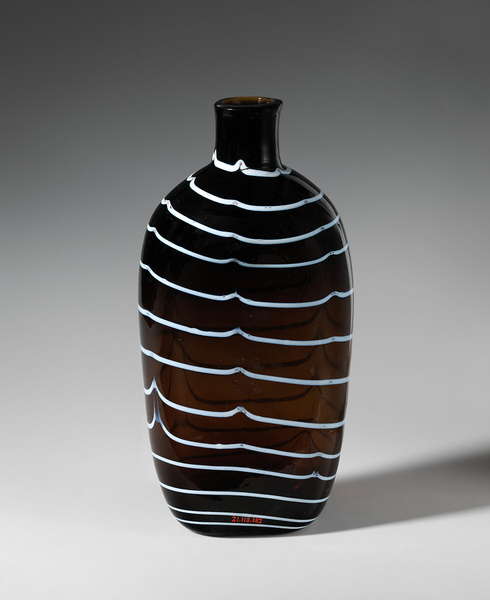 Flask, Glass, British, possibly Nailsea