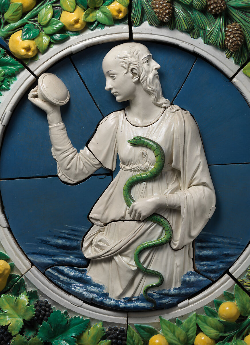 Prudence, Andrea della Robbia (Italian, 1435–1525), Glazed terracotta, Italian, Florence
