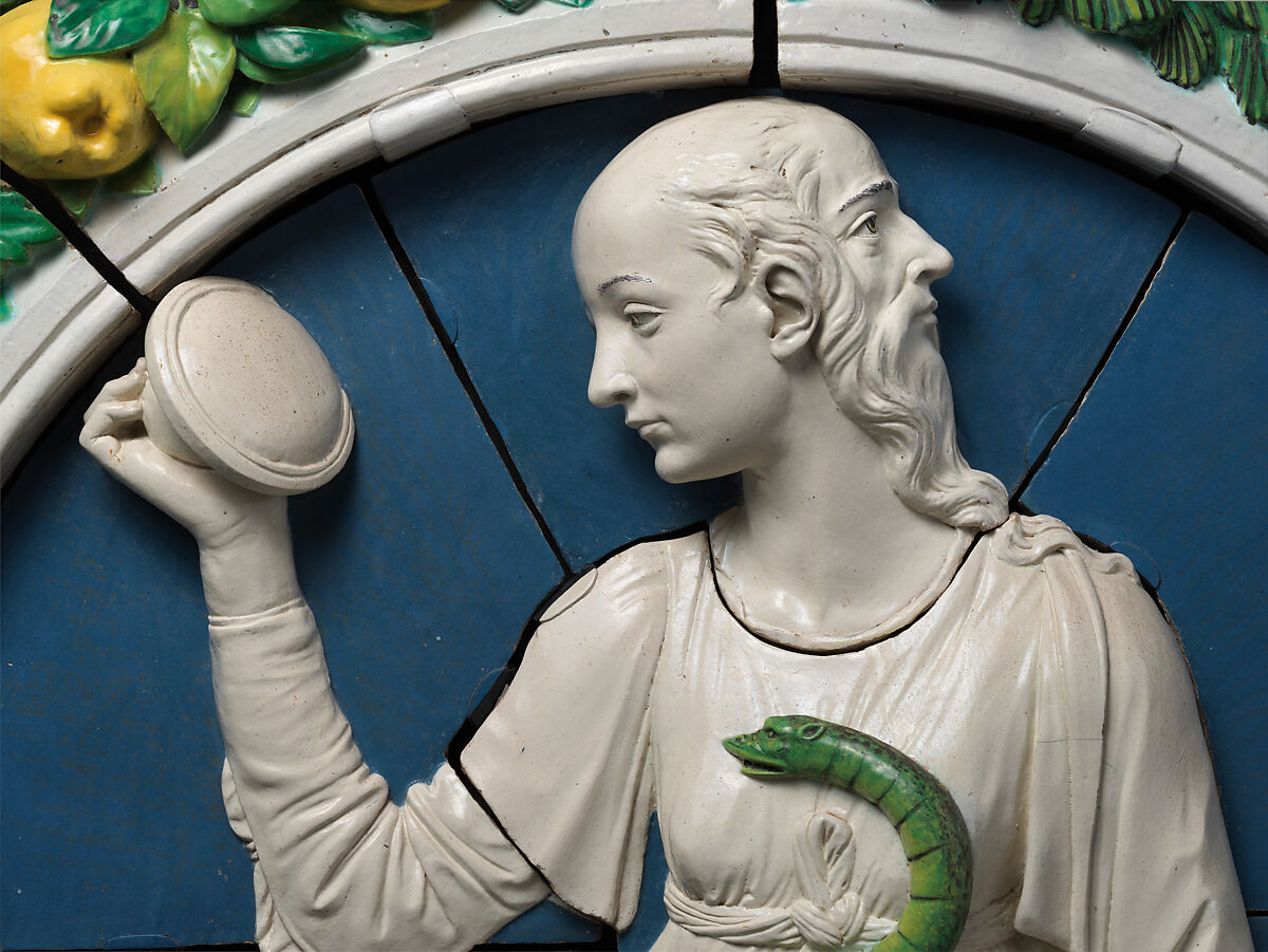 Prudence, Andrea della Robbia (Italian, 1435–1525), Glazed terracotta, Italian, Florence