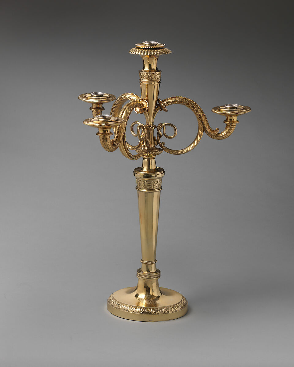 Pair of candelabra bearing the arms of the Duke of York (1763–1827), Henri Auguste (French, Paris 1759–1816 Port-au-Prince), Silver, French, Paris
