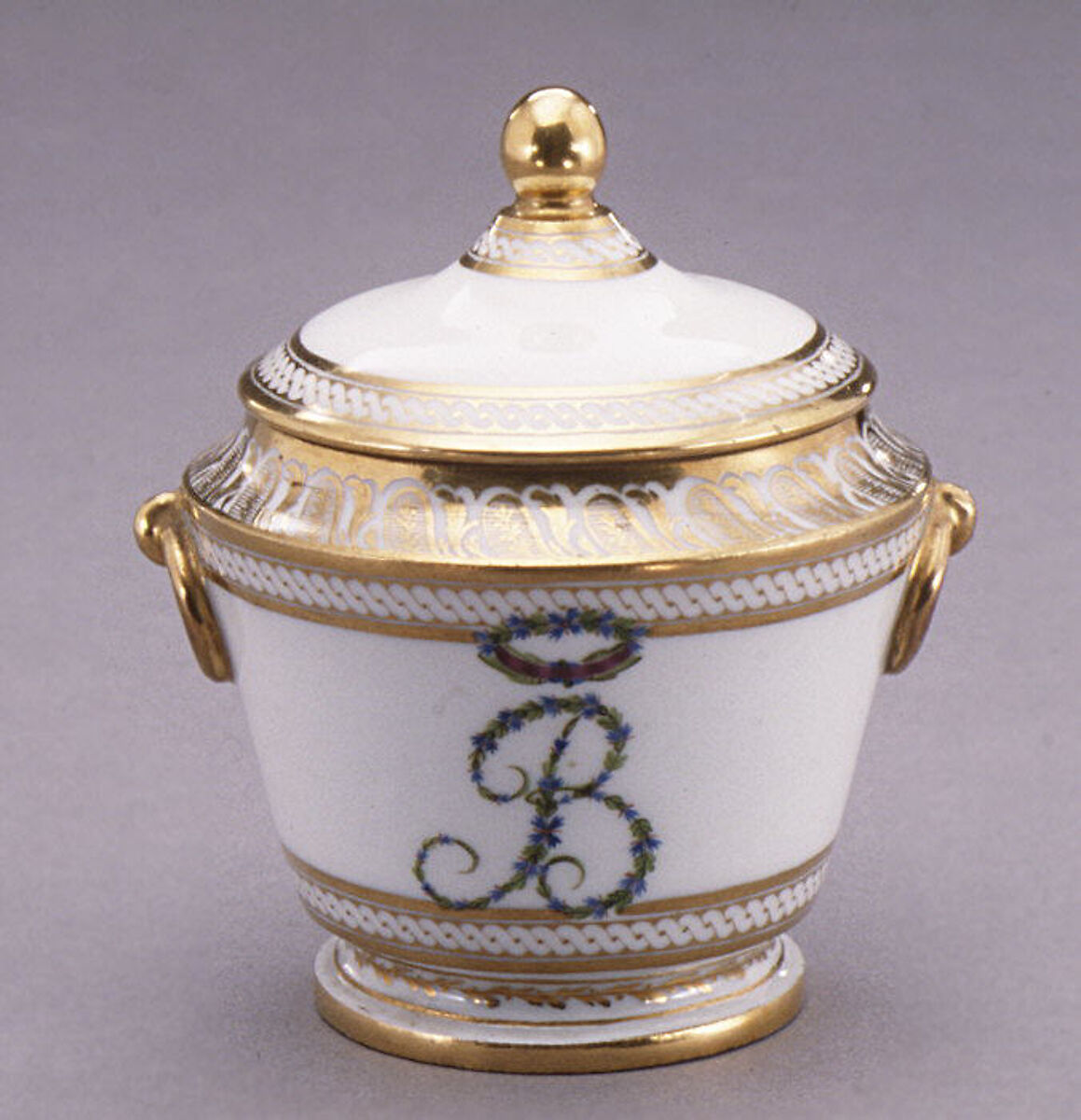 Sugar bowl with cover (part of a traveling tea service), Dihl et Guérhard (French, 1781–ca. 1824) (Manufacture de Monsieur Le Duc d’Angoulême, until 1789), Hard-paste porcelain, French, Paris 