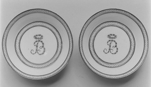 Saucer (one of two) (part of a traveling tea service)