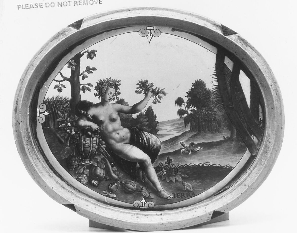 The Elements: Earth, Attributed to the workshop of Christoph Murer (Swiss, Zurich 1558–1614 Winterthur), Painted and stained glass, Swiss, Zurich