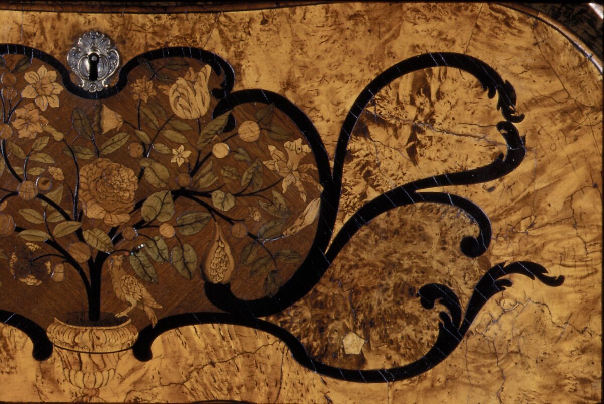 Slant-top desk, Jean-François Hache (fils, called Hache l'ainé) (1730–1801/2), Walnut, kingwood and various marquetry woods, some stained; gilt bronze, French, Grenoble