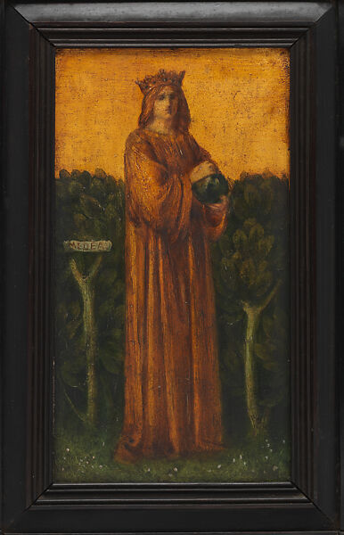 Door (part of a set), Probably painted by Charles Fairfax Murray (British, London 1849–1919 London), Painted and ebonized mahogany, copper mounts, British, London