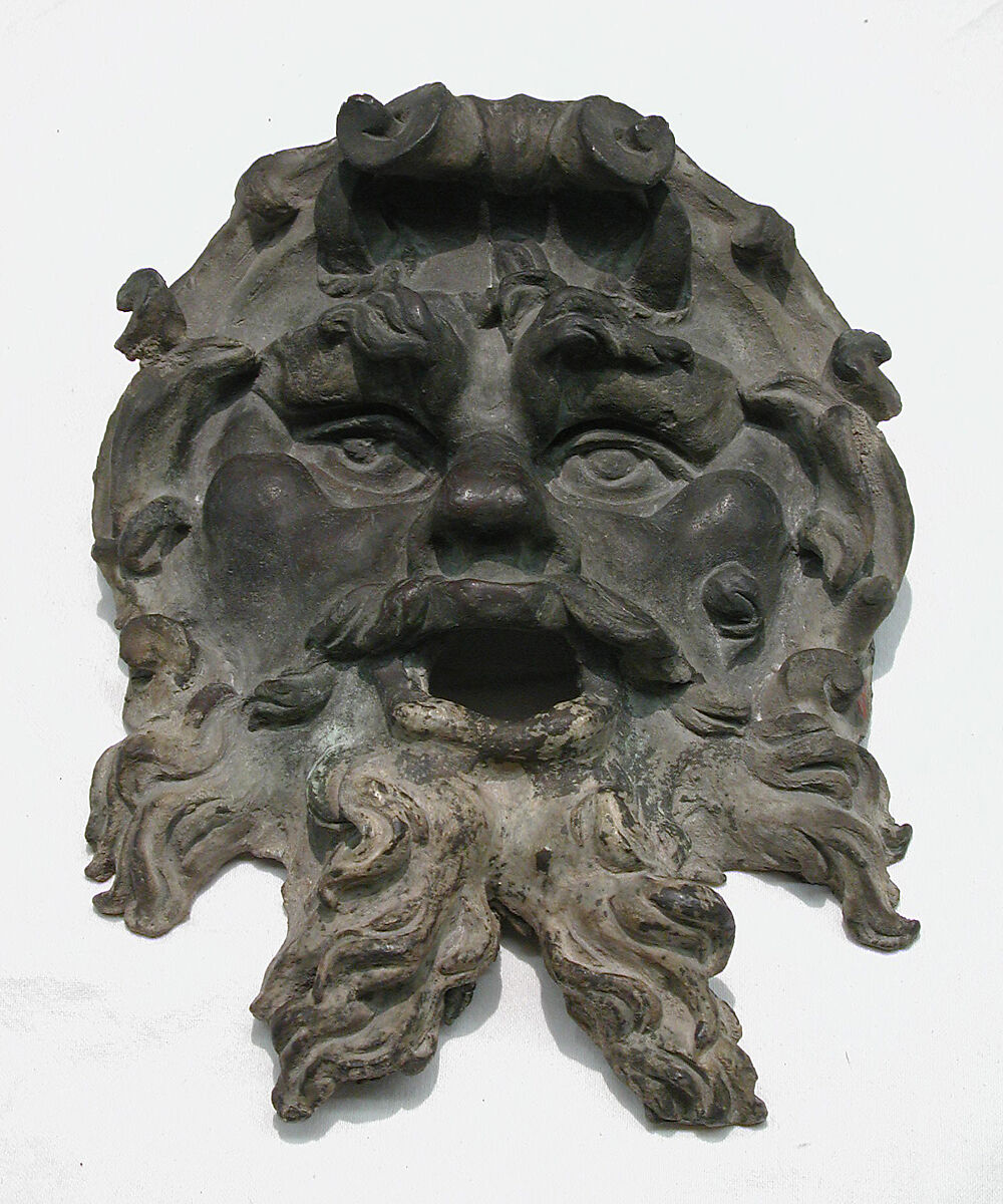 Mask of Bearded Satyr, Bronze, Italian 