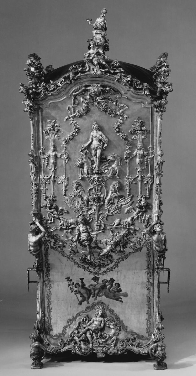 Sedan chair, Carved and gilded poplar and lindenwood; gilt-bronze mounts; leather, velvet, Italian