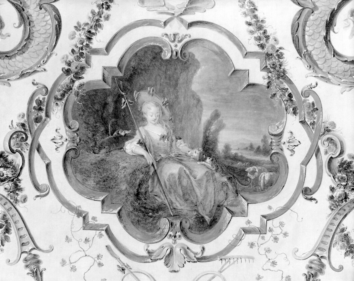 May and June (part of a set illustrating the months of the year), Follower of Antoine Watteau (French, Valenciennes 1684–1721 Nogent-sur-Marne), Oil on canvas; wood frame, painted yellow and gilded, French